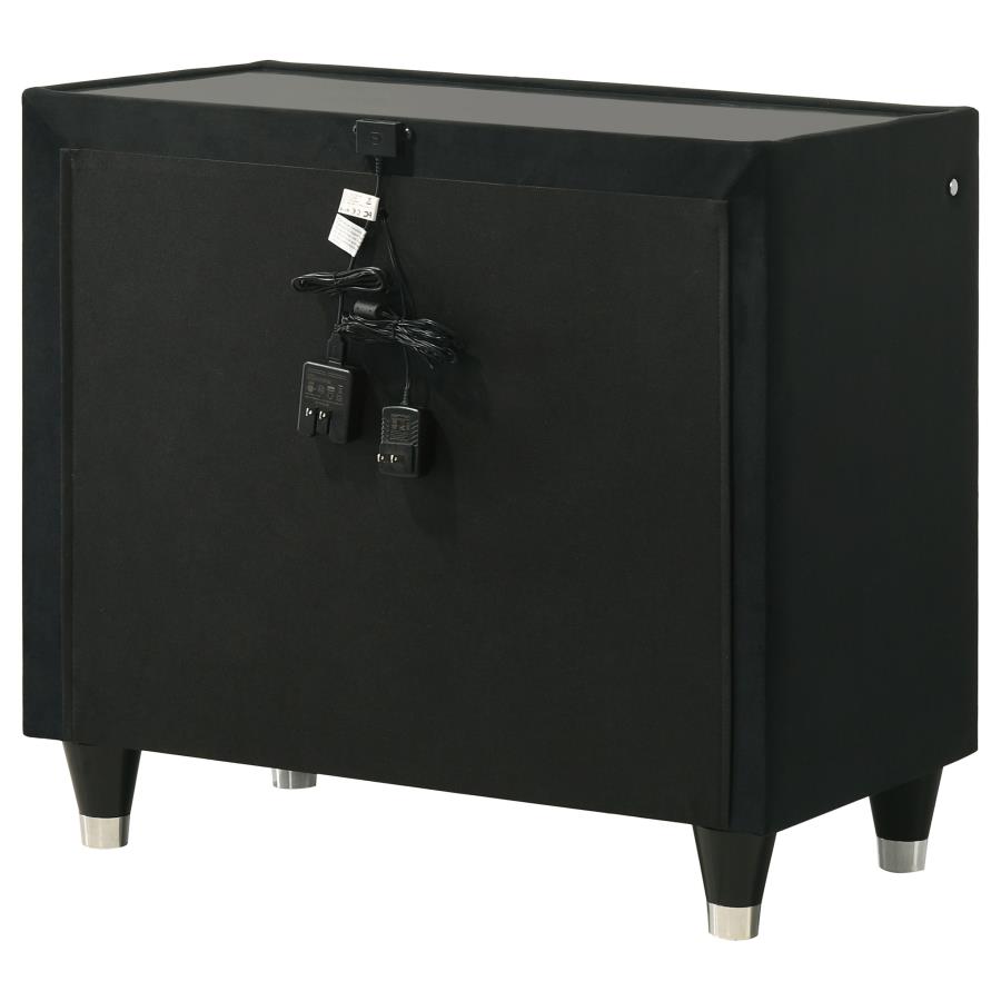 Lorient 2-drawer LED Nightstand with USB Black view 8