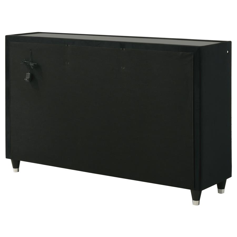 Lorient 8-drawer LED Bedroom Dresser Cabinet Black view 8
