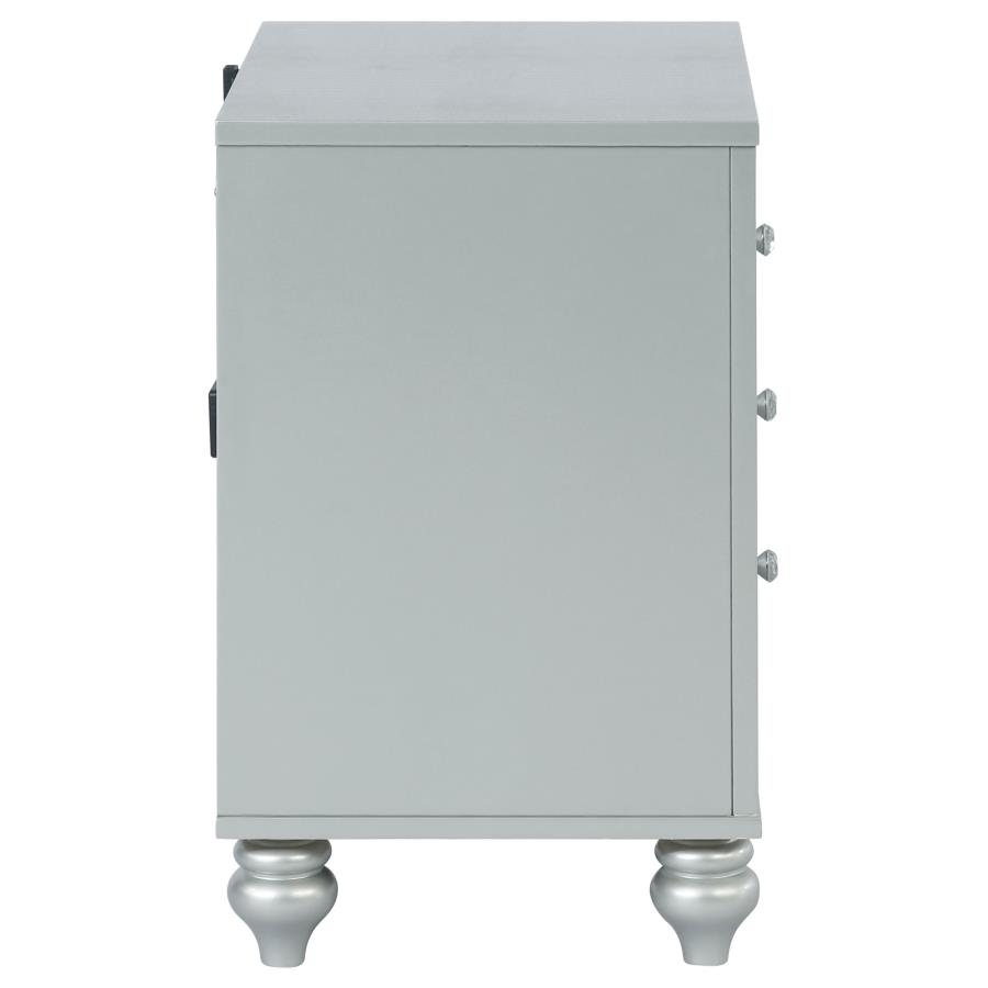Gunnison 2-drawer Nightstand Silver Metallic view 9