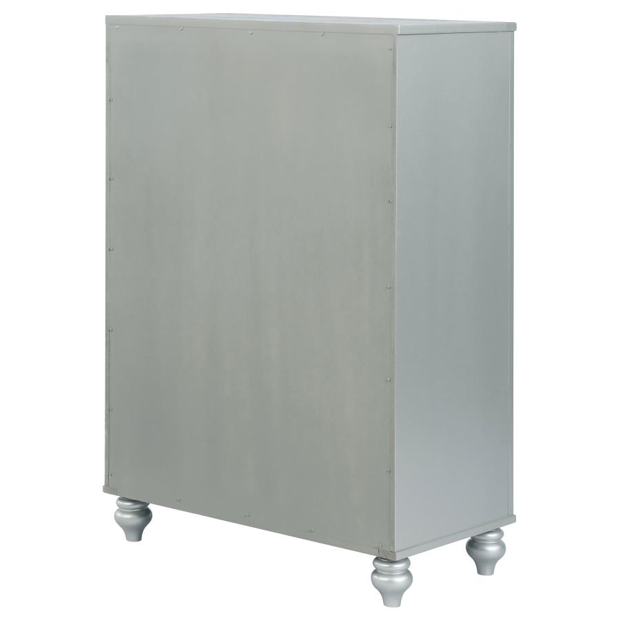 Gunnison 5-drawer Bedroom Chest Silver Metallic view 8