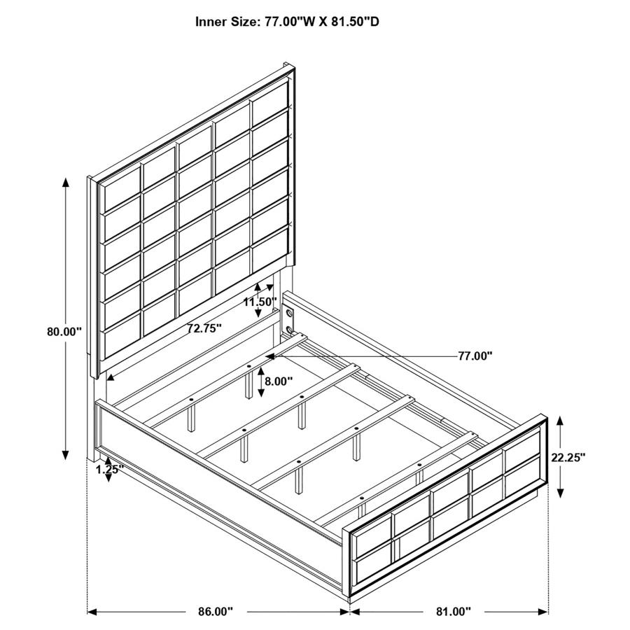 Durango 77-inch Eastern King Panel Bed Smoked Peppercorn view 8