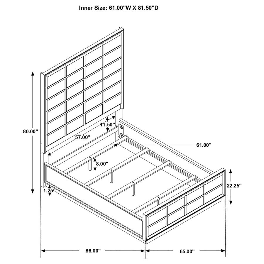 Durango 77-inch Queen Panel Bed Smoked Peppercorn view 8