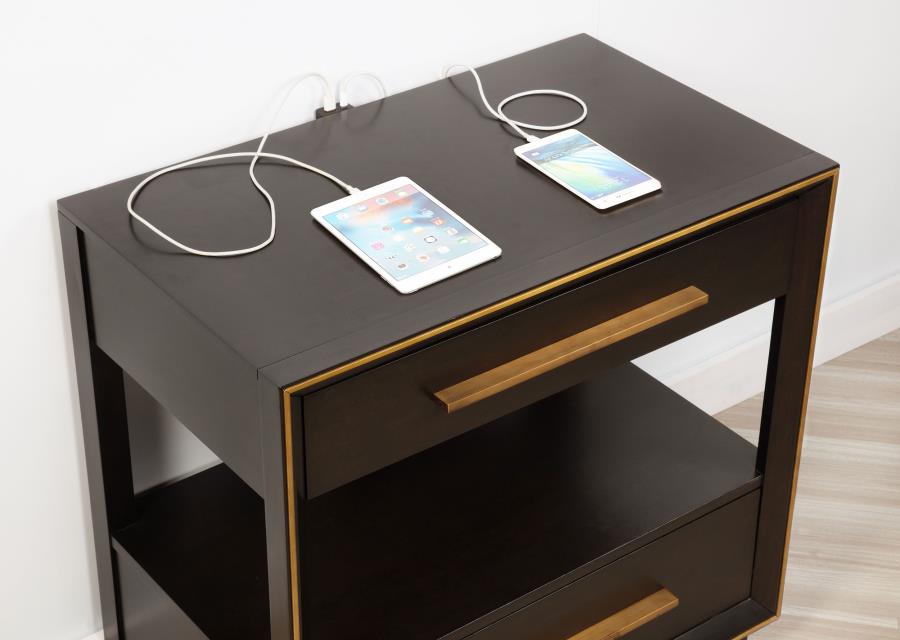 Durango 2-drawer Nightstand Smoked Peppercorn view 8