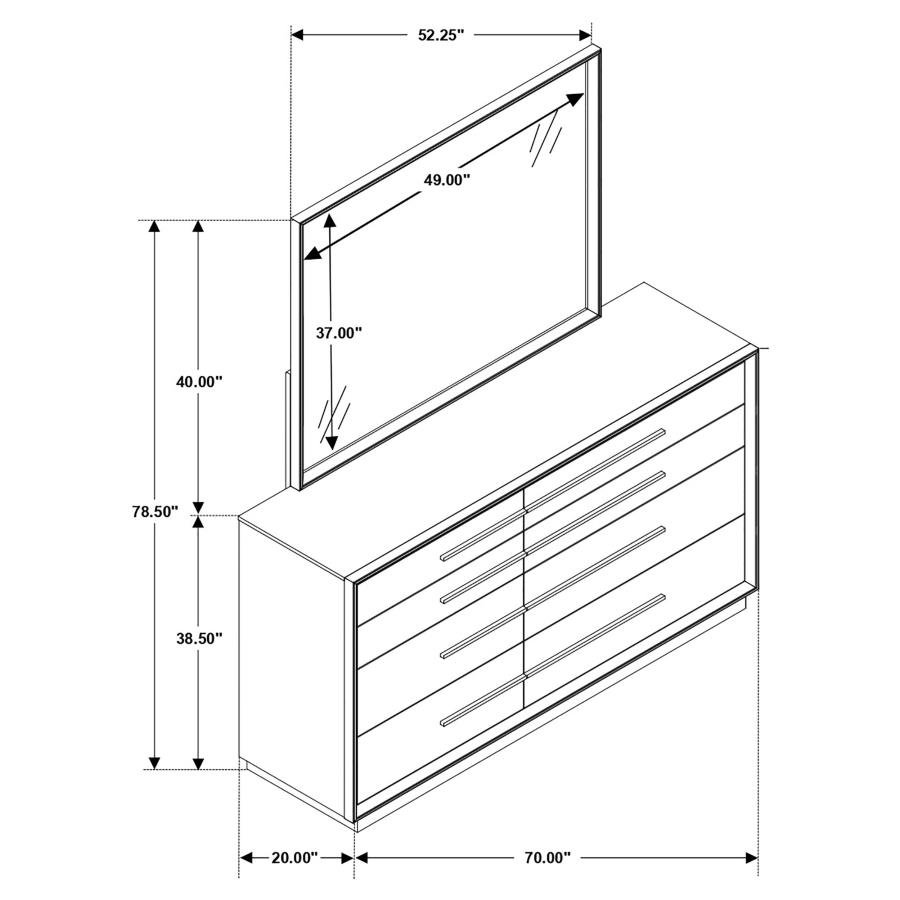 Durango 8-drawer Dresser with Mirror Smoked Peppercorn view 15