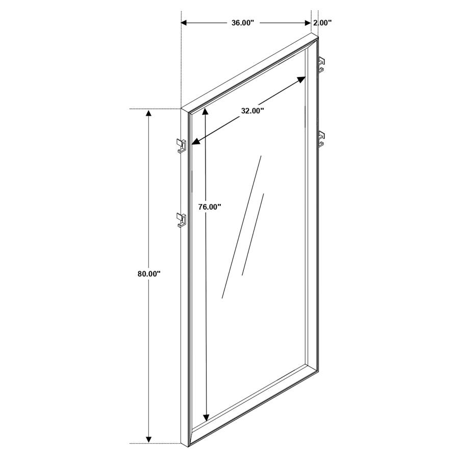 Durango 80-inch Standing Floor Mirror Smoked Peppercorn view 8