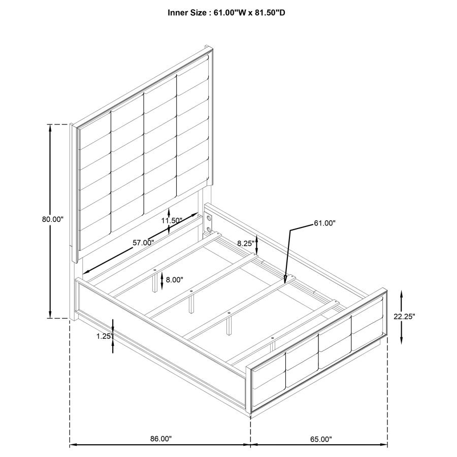 Durango 80-inch Queen Panel Bed Taupe Oak view 10