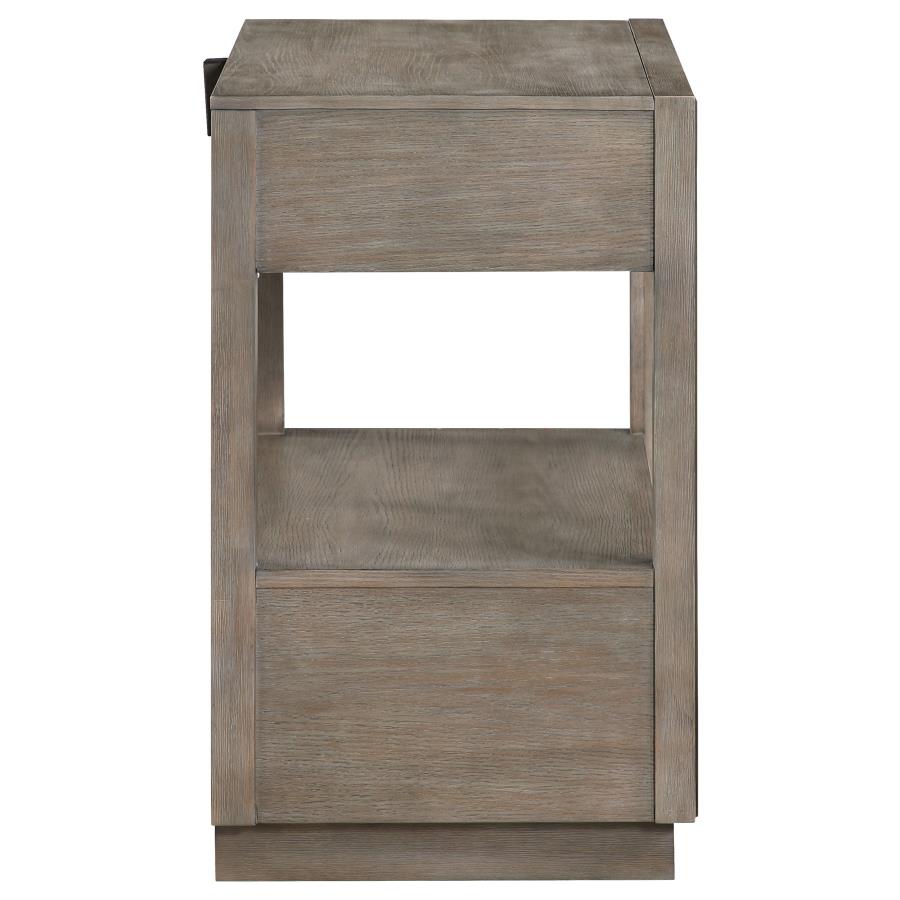 Durango 2-drawer Nightstand Bedside Table Taupe Oak view 9