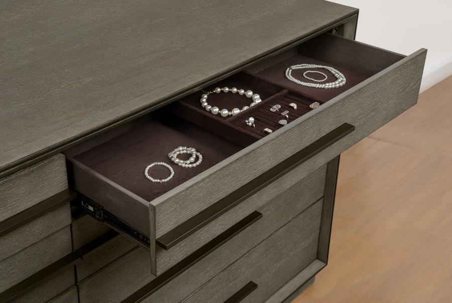 Durango 8-drawer Dresser and Mirror Taupe Oak view 11