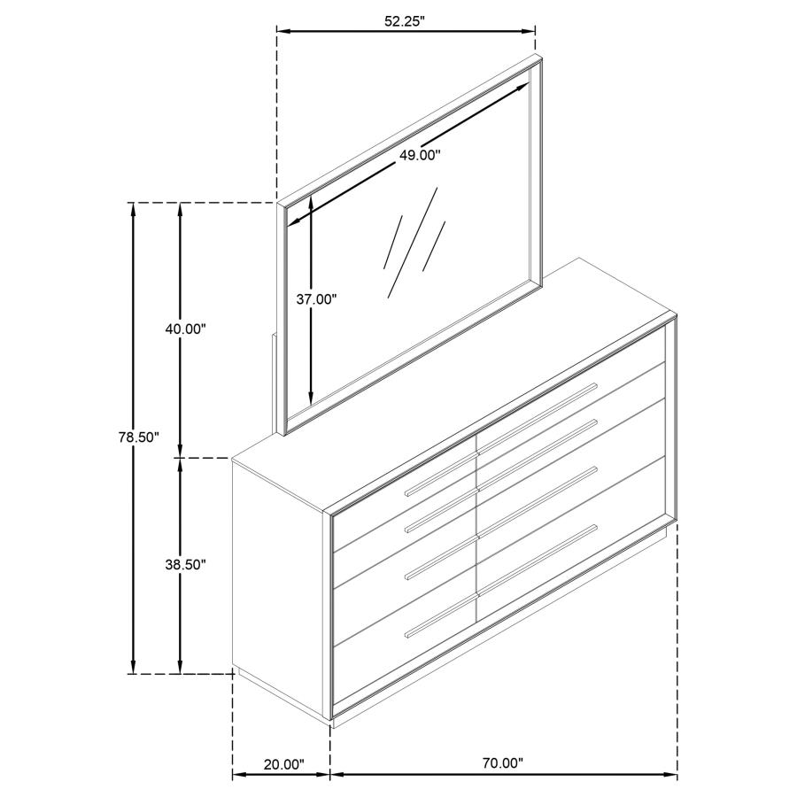 Durango 8-drawer Dresser and Mirror Taupe Oak view 13