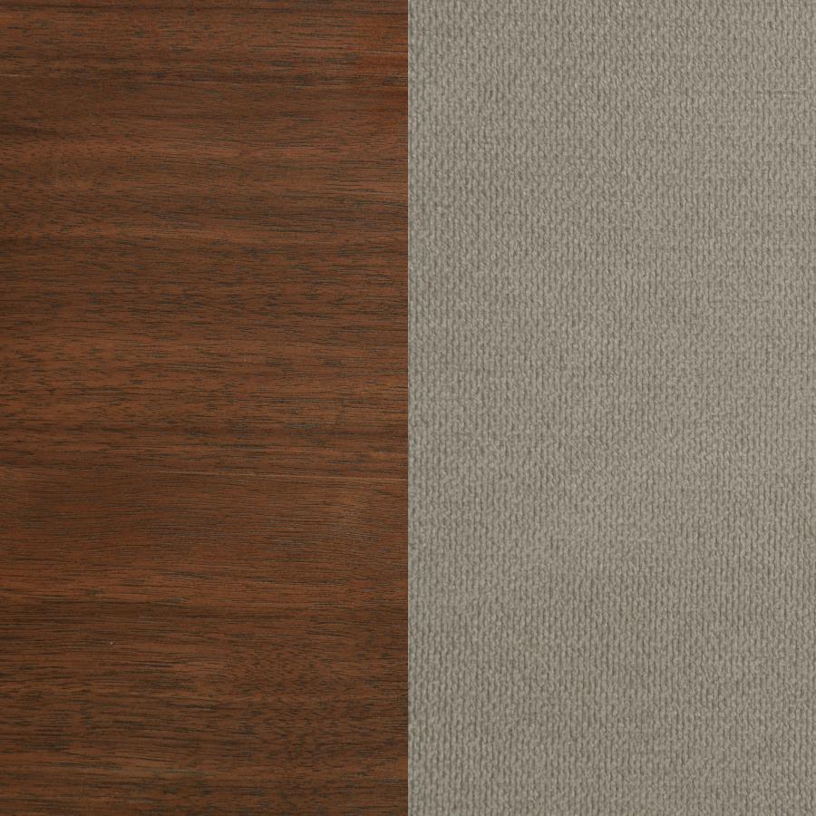 Maderia 57-inch Upholstered Eastern King Panel Bed Walnut view 8