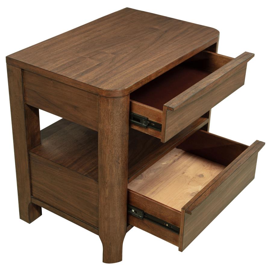 Maderia 2-drawer Nightstand Bedside Table Walnut view 11
