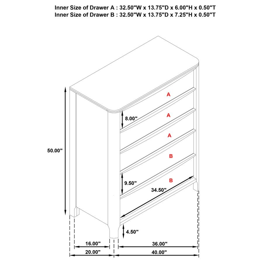 Maderia 5-drawer Chest of Drawers Walnut view 12