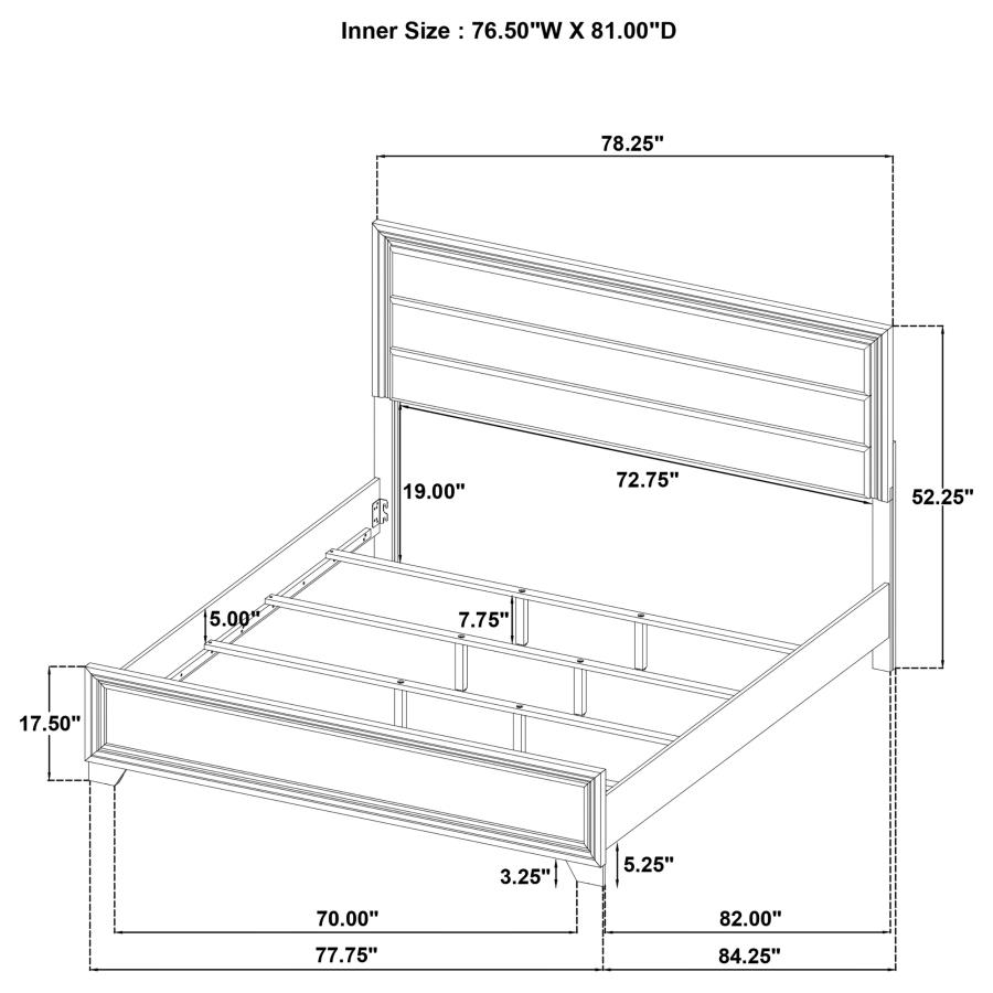 Wright 52-inch Upholstered Eastern King Bed Brown Oak view 9