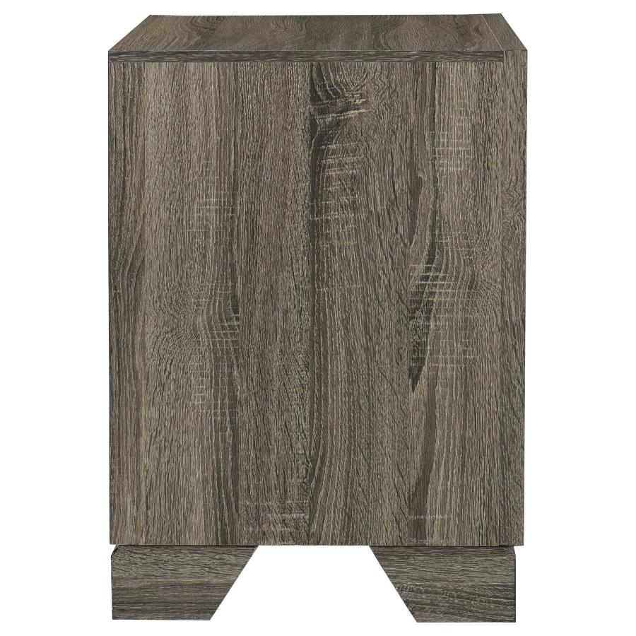Wright 2-drawer Nightstand Bedside Table Brown Oak view 9