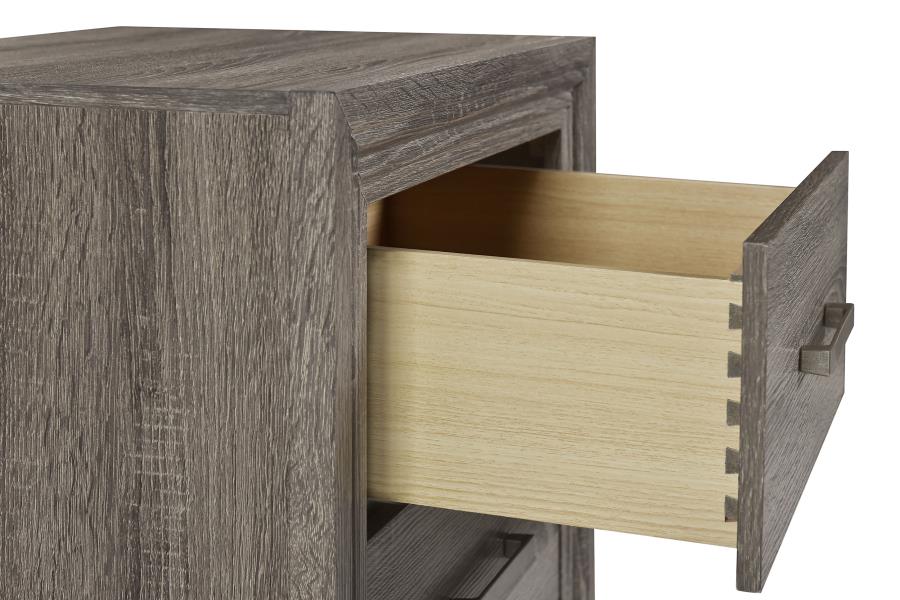 Wright 2-drawer Nightstand Bedside Table Brown Oak view 11