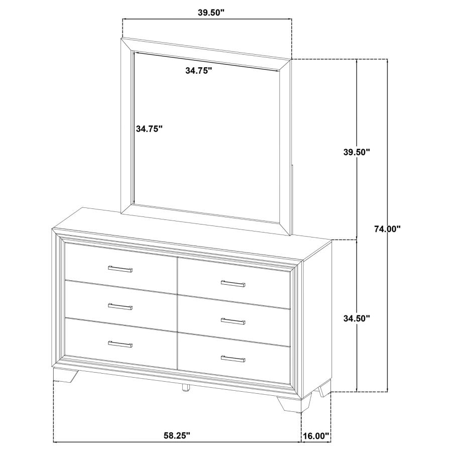Wright 6-drawer Dresser and Mirror Brown Oak view 13