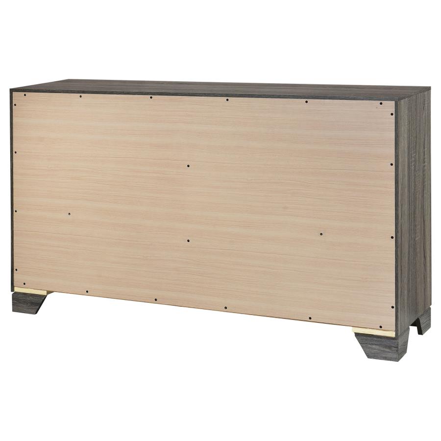 Wright 6-drawer Dresser Cabinet Brown Oak view 8