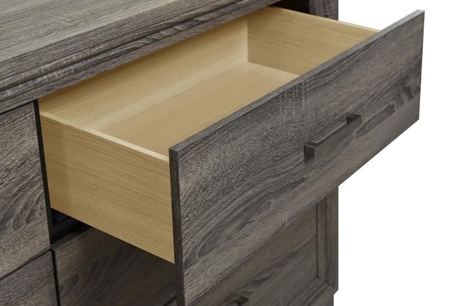 Wright 6-drawer Dresser Cabinet Brown Oak view 10