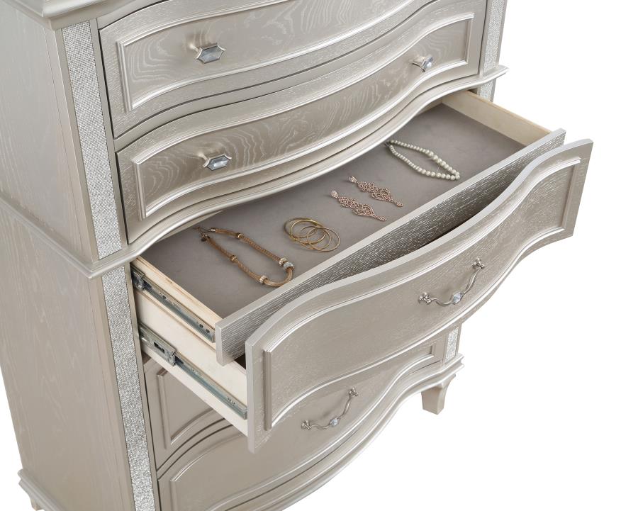 Evangeline 6-drawer Bedroom Chest Silver Oak view 10
