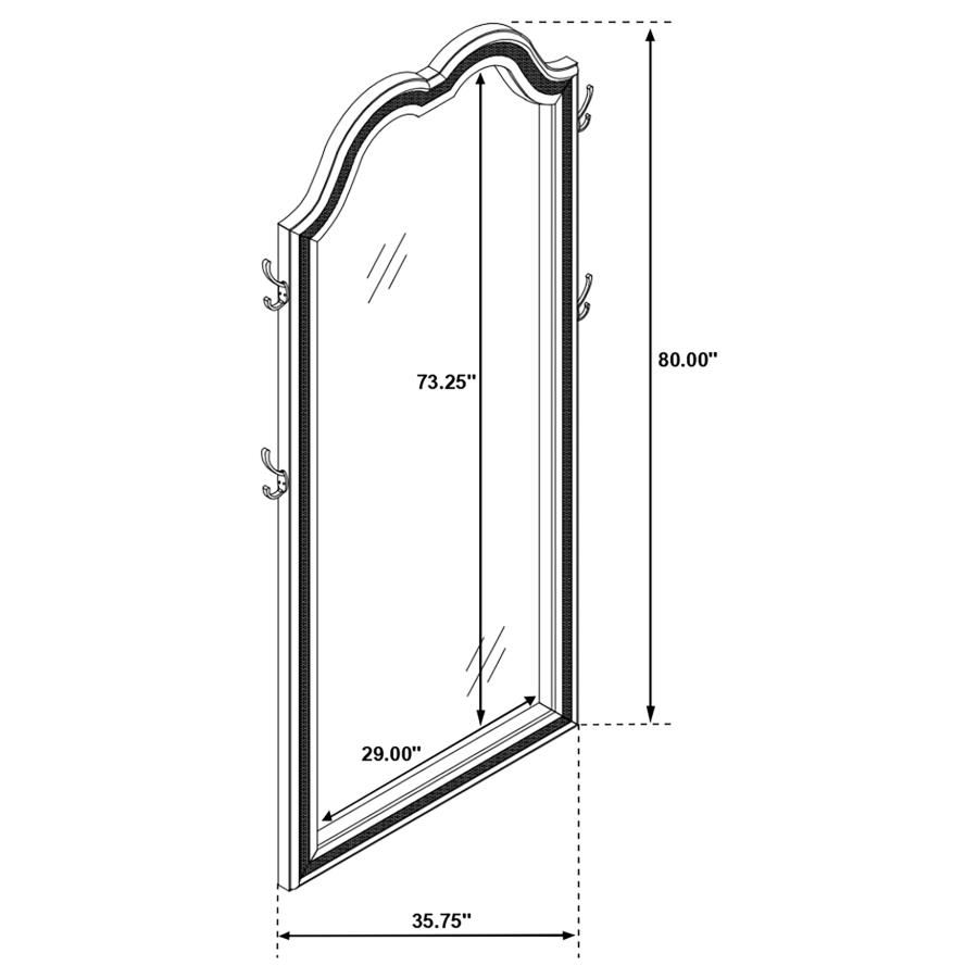 Evangeline Full Length LED Light Floor Mirror Silver Oak view 10