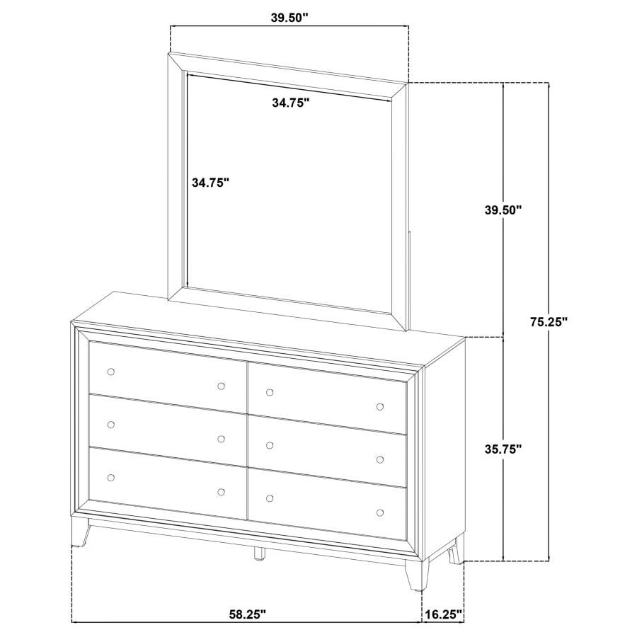 Welsley 6-drawer Dresser and Mirror Walnut view 13