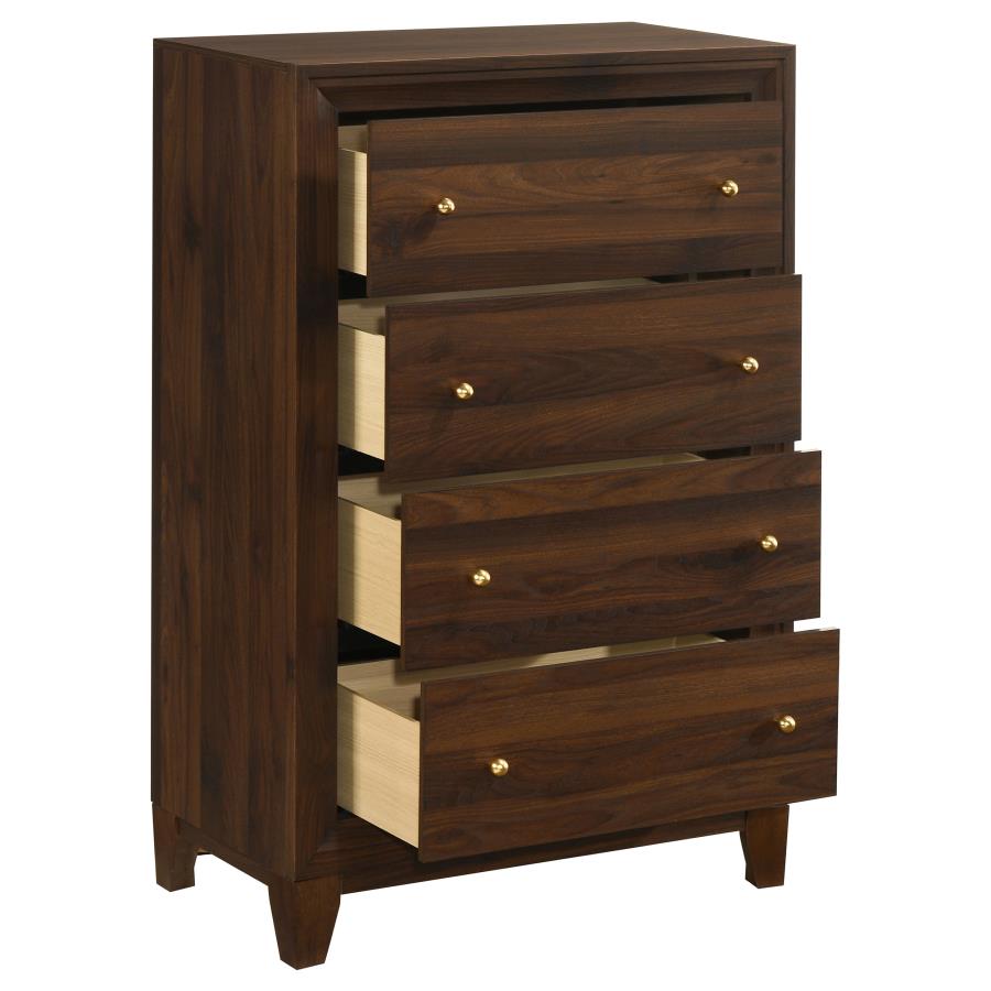 Welsley 4-drawer Chest of Drawers Walnut view 10