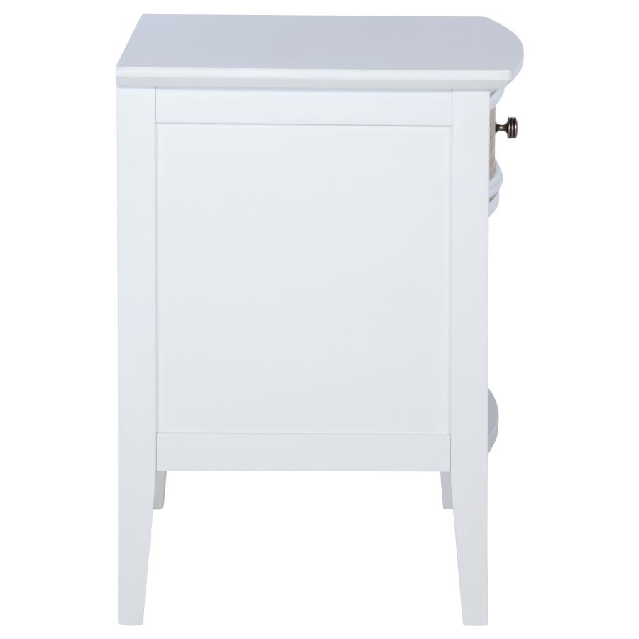Bexhill 1-drawer Nightstand Bedside Table White view 9