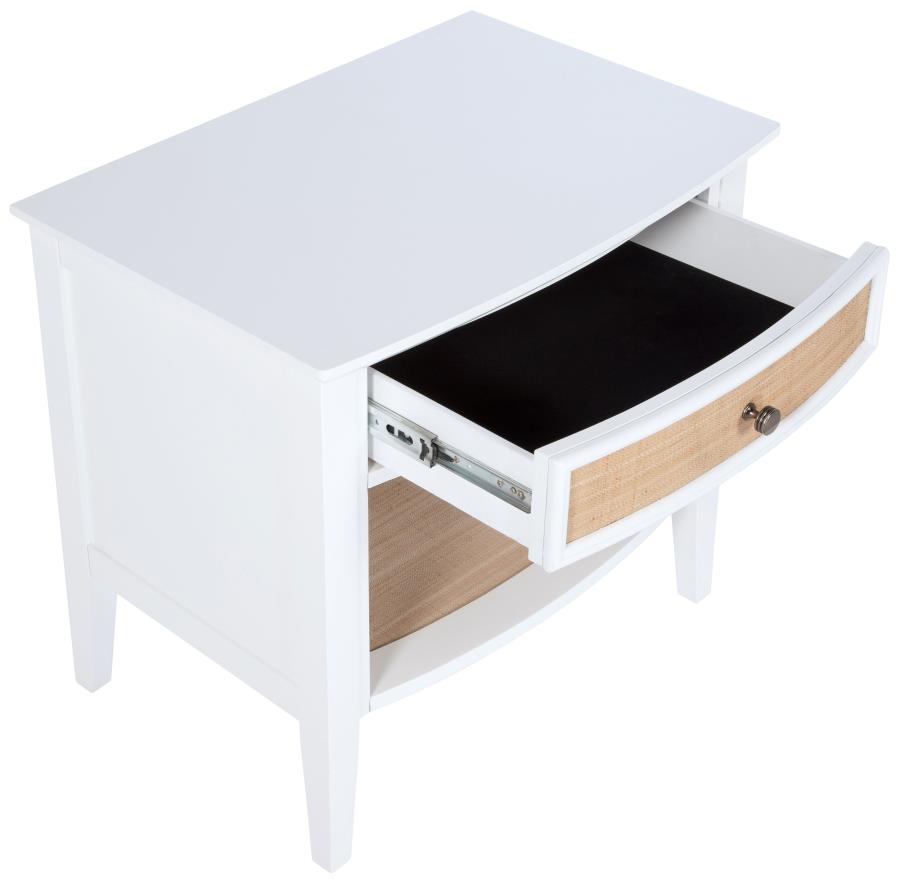 Bexhill 1-drawer Nightstand Bedside Table White view 10