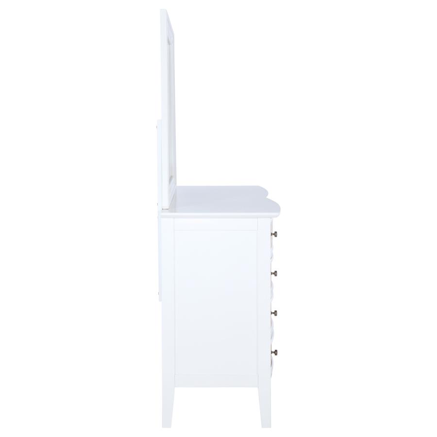 Bexhill 10-drawer Dresser and Mirror White view 9