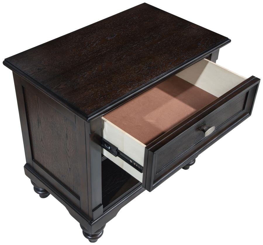 Andover 1-drawer Nightstand Bedside Table Dark Oak view 11