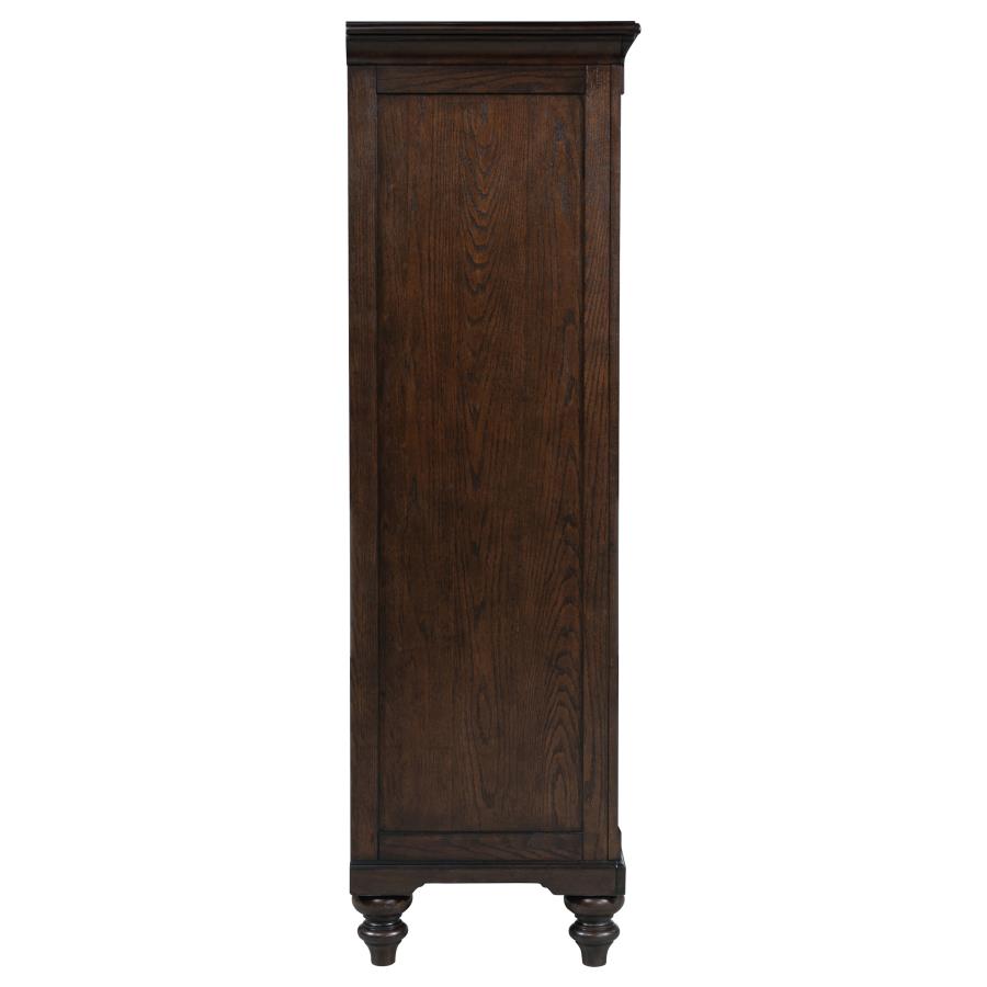 Andover 6-drawer Tempered Glass Door Chest Dark Oak view 8