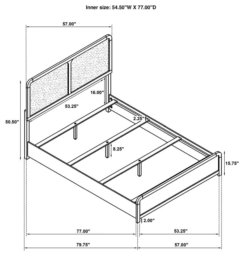 Cavelle 51-inch Upholstered Full Panel Bed Black view 11