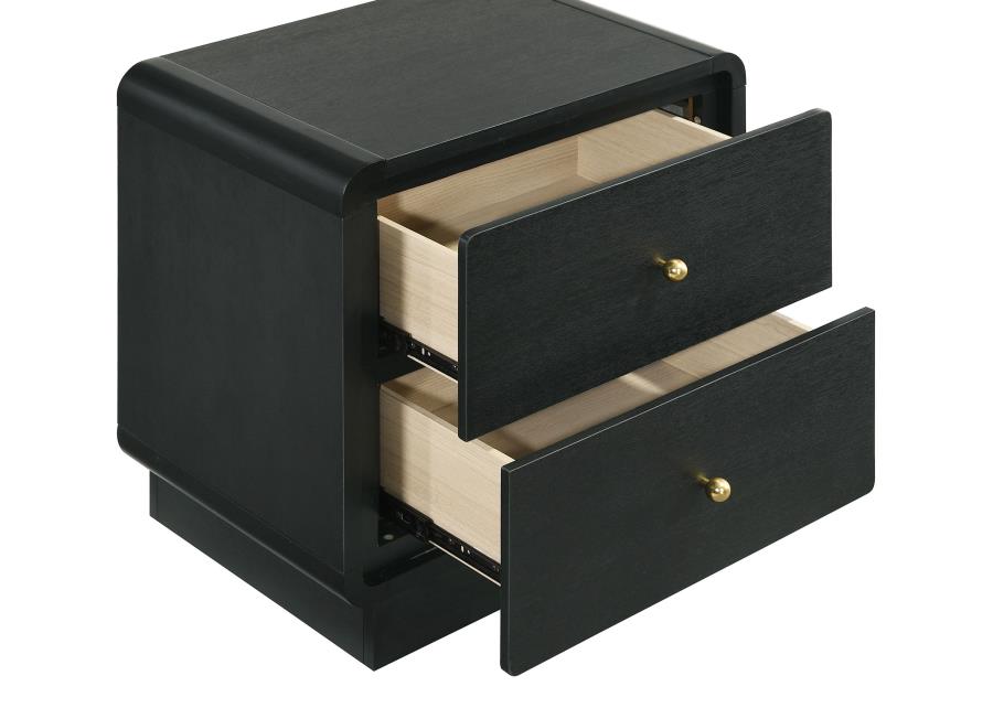 Cavelle 2-drawer Nightstand Bedside Table Black view 10