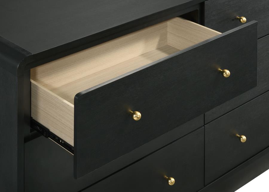 Cavelle 6-drawer Dresser and Mirror Black view 10