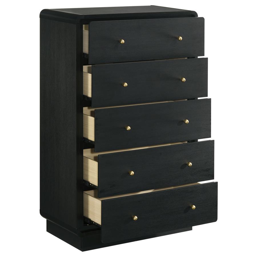 Cavelle 5-drawer Chest of Drawers Black view 10