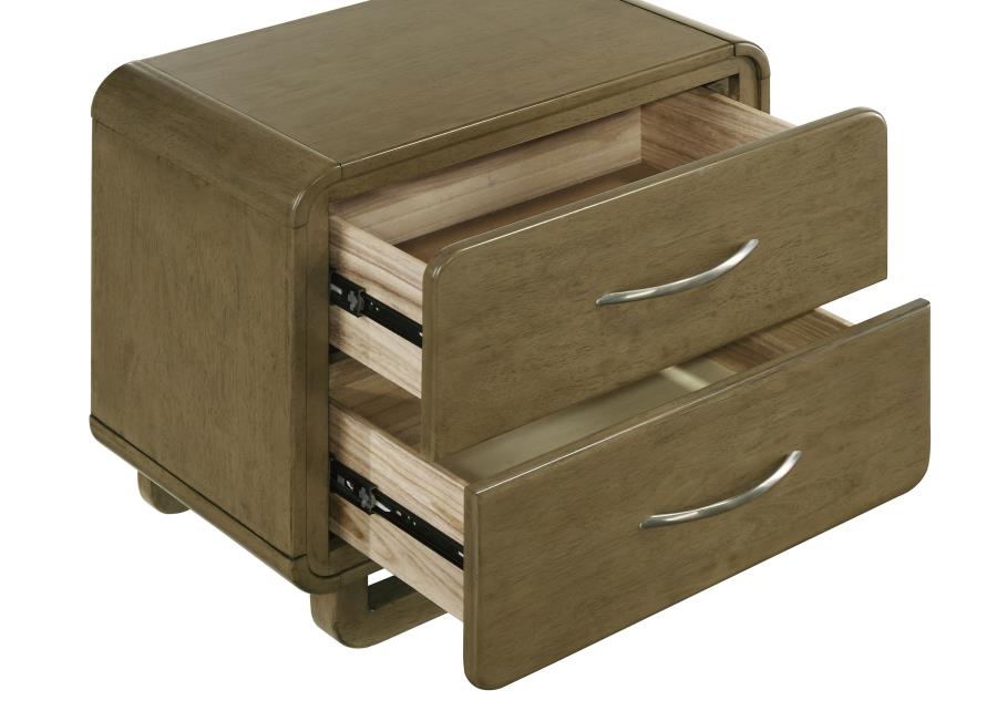 Amsbury 2-drawer Nightstand Bedside Table Nutmeg view 11