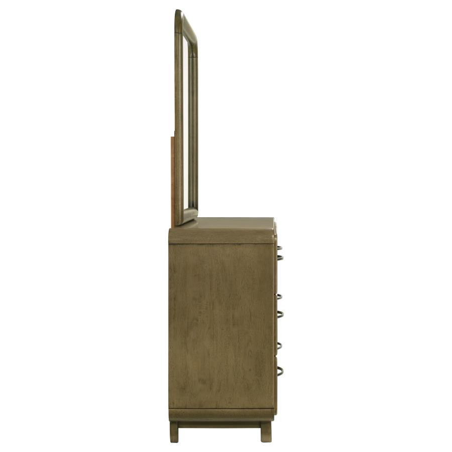 Amsbury 6-drawer Dresser and Mirror Nutmeg view 9