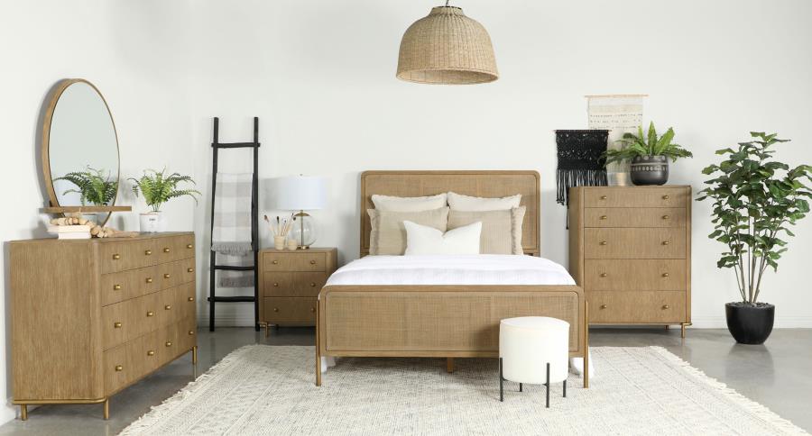 Arini Rattan Eastern King Panel Bed Sand Wash and Natural view 11