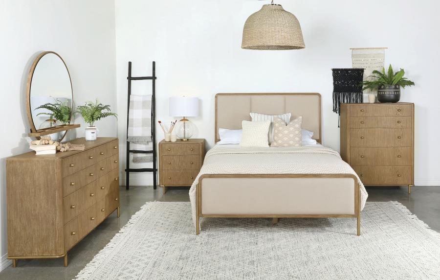Arini 56-inch Queen Panel Bed Cream and Sand Wash view 10