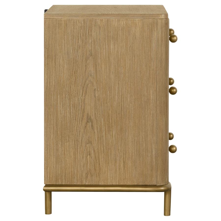 Arini 3-drawer Nightstand Sand Wash view 9