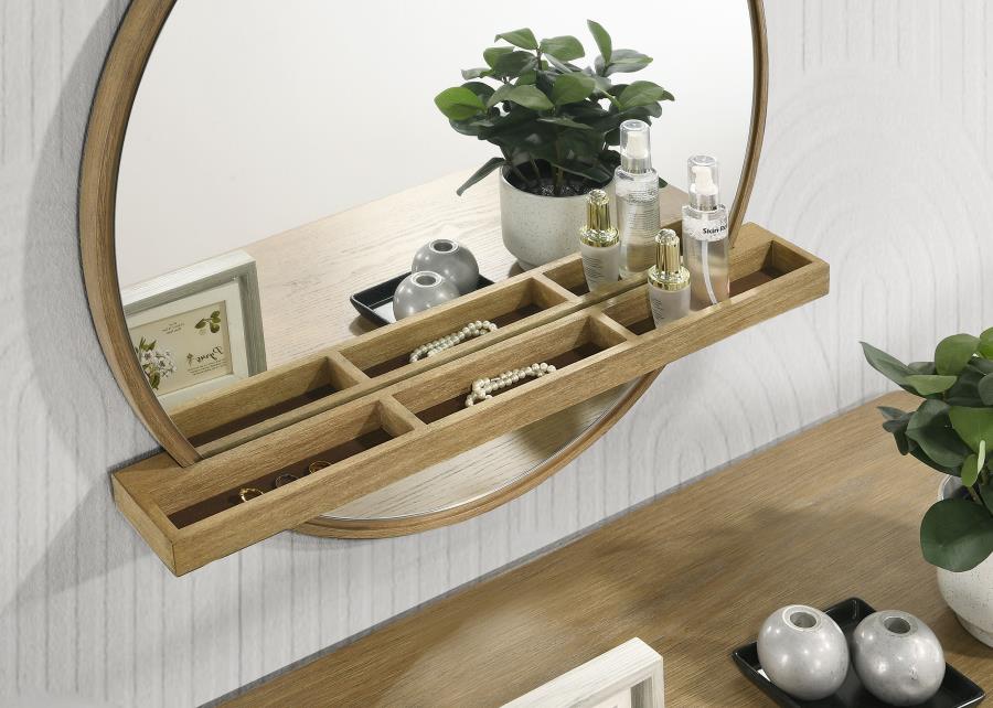 Arini 2-piece Makeup Vanity Table and Mirror Set Sand Wash view 8