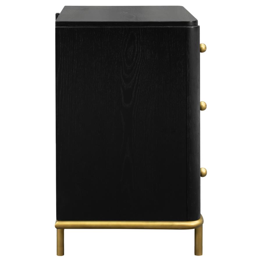 Arini 3-drawer Nightstand Black view 9