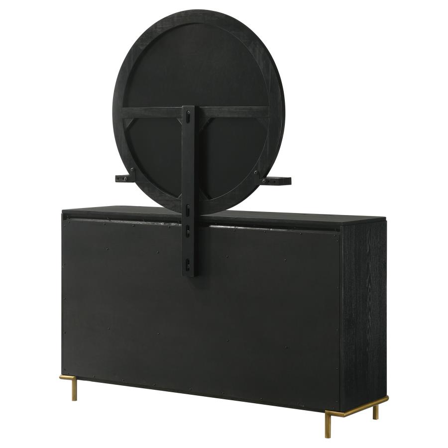 Arini 8-drawer Dresser with Mirror Black view 8