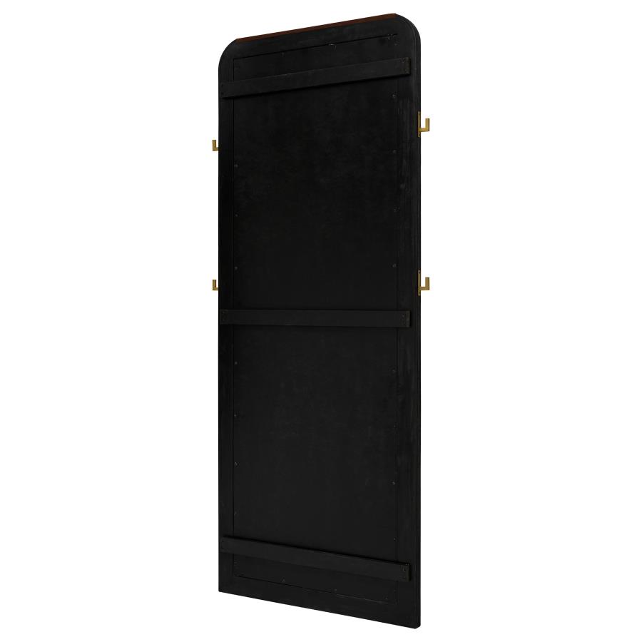 Arini Cane Weave Full Length Standing Floor Mirror Black view 8