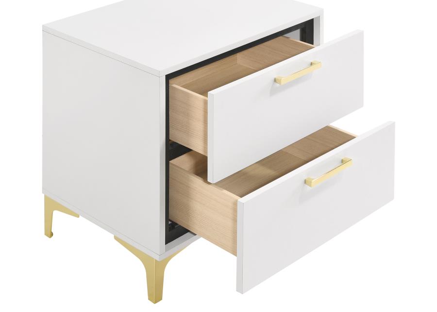 Kendall 2-drawer Nightstand White view 10