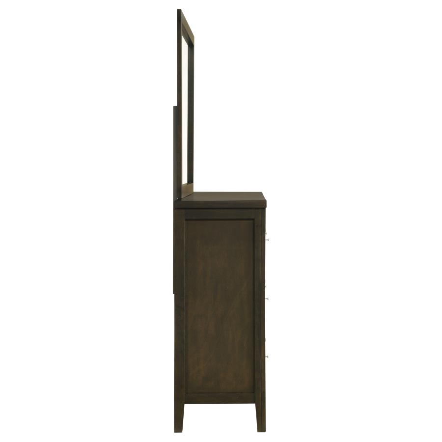 Wilkes 6-drawer Dresser and Mirror Dark Cocoa view 9