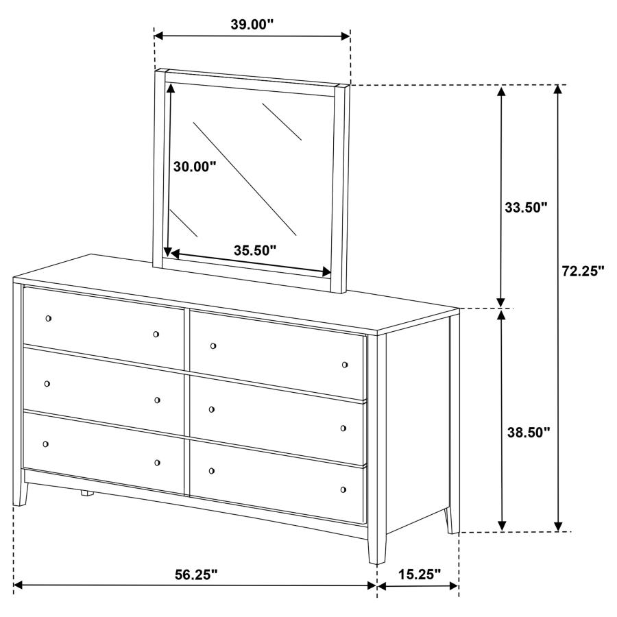 Wilkes 6-drawer Dresser and Mirror Dark Cocoa view 13