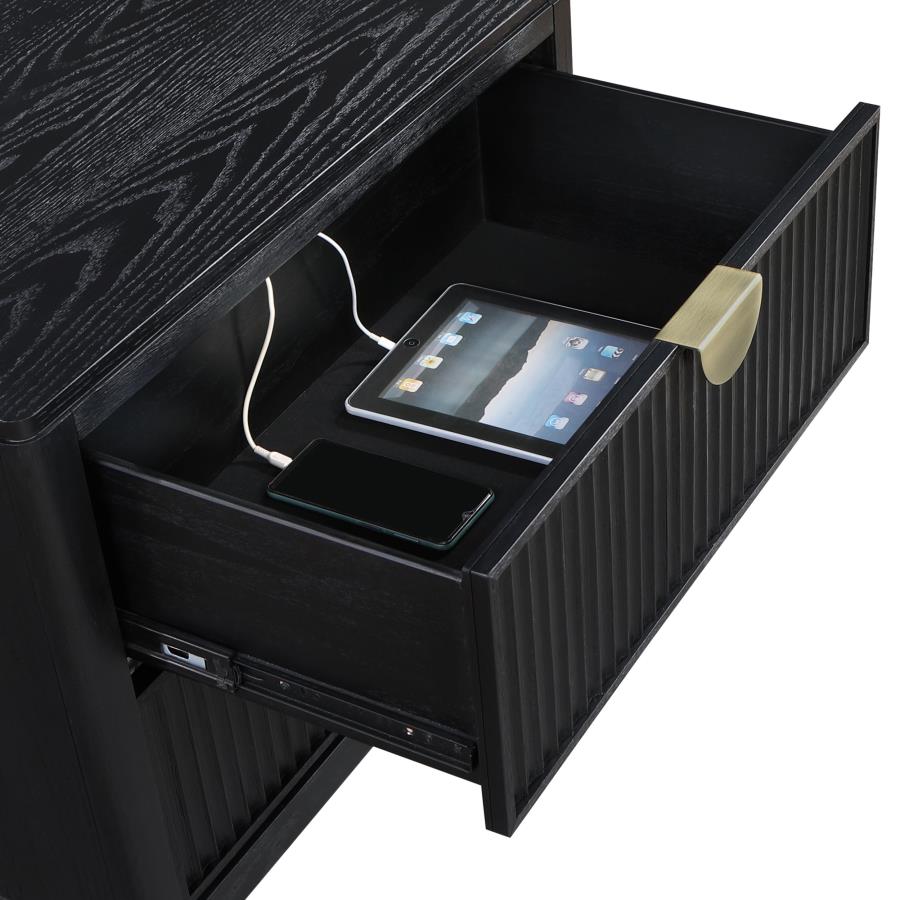Brookmead 2-drawer Nightstand Black view 11