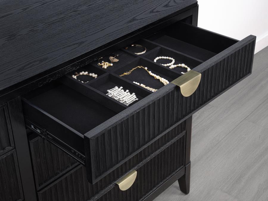 Brookmead 8-drawer Dresser with Mirror Black view 10