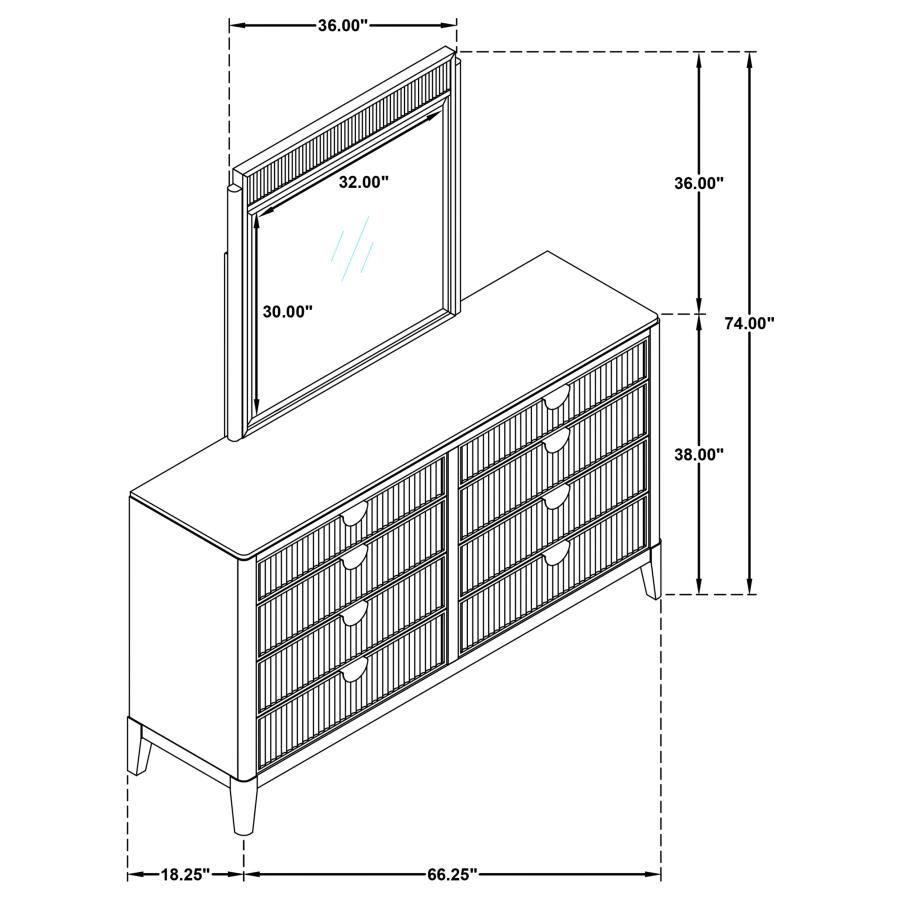 Brookmead 8-drawer Dresser with Mirror Black view 12